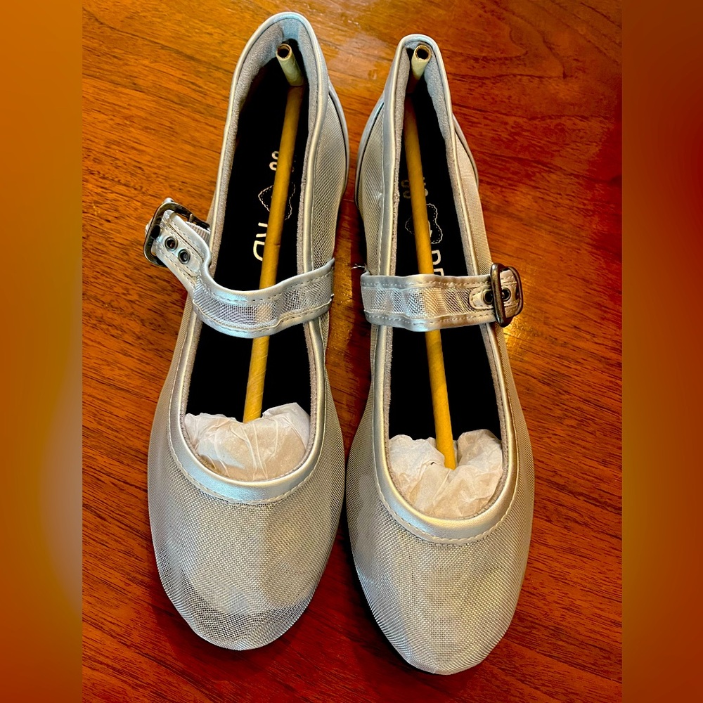 Emma Silver Mesh Ballet Flat